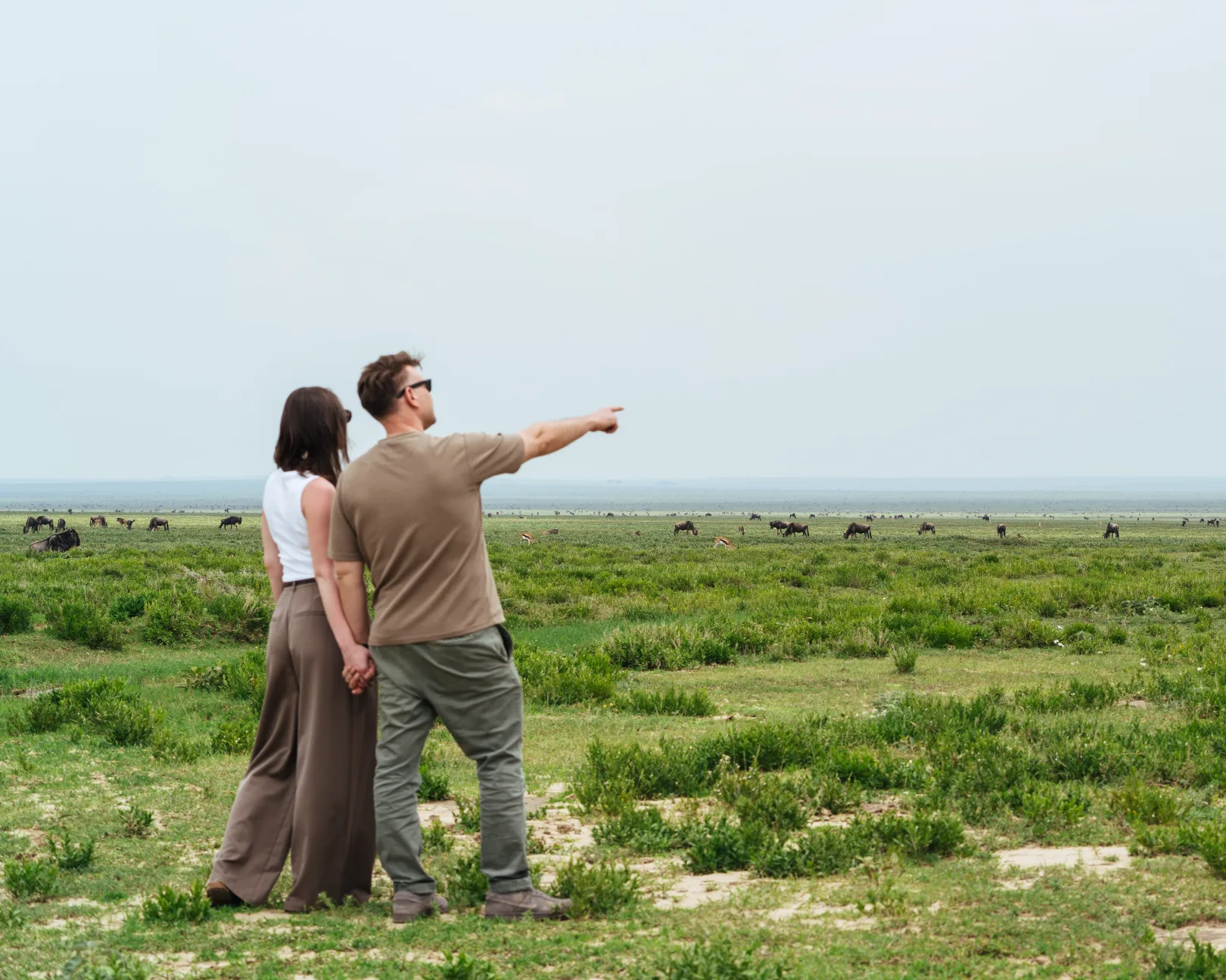 A private aircraft at a Serengeti landing strip — the operational foundation of a seamless ultra-luxury safari